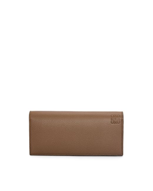 Loewe Brown Luxury Long Horizontal Wallet In Soft Grained Calfskin for men