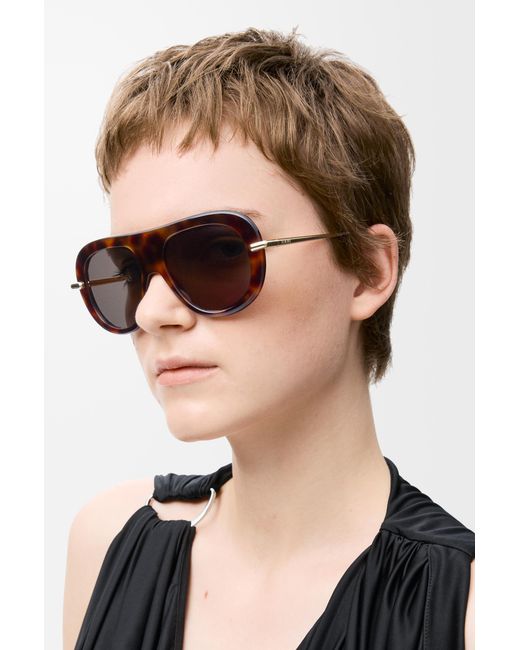Gafas De Sol Pilot Slim Mujer Loewe de color Brown