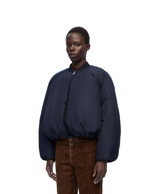 Loewe Luxury Padded Bomber Jacket In Nylon in Blue Lyst