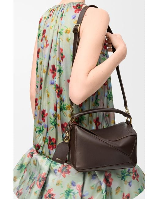 Loewe Brown Small Featherlight Puzzle Bag