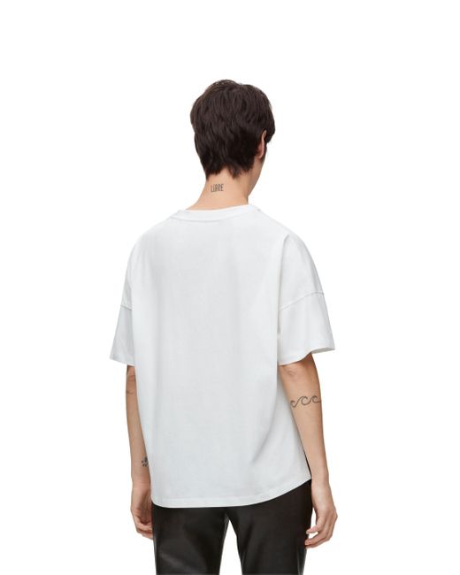 Loewe White Luxury Boxy Fit T-shirt In Cotton