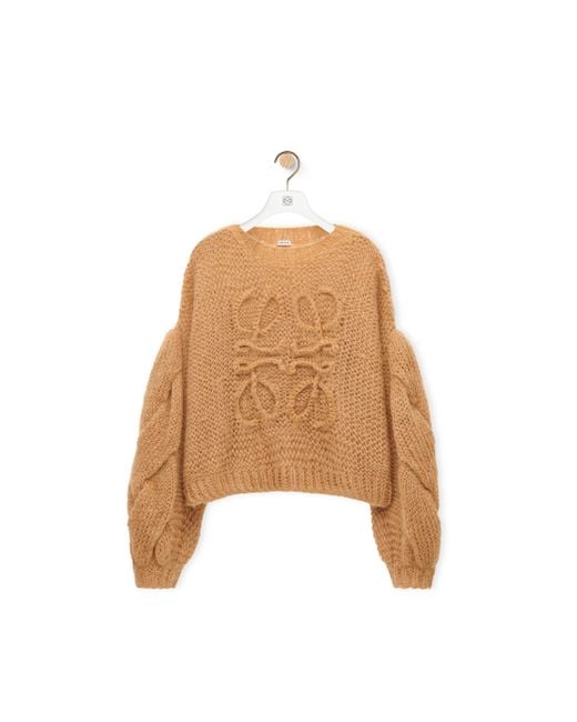 Loewe Brown Mohair-blend Anagram Sweater