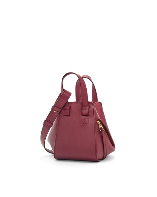 Loewe Red Luxury Compact Hammock Bag In Classic Calfskin