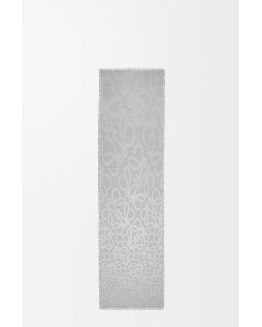Loewe White Scarf In Silk And Wool