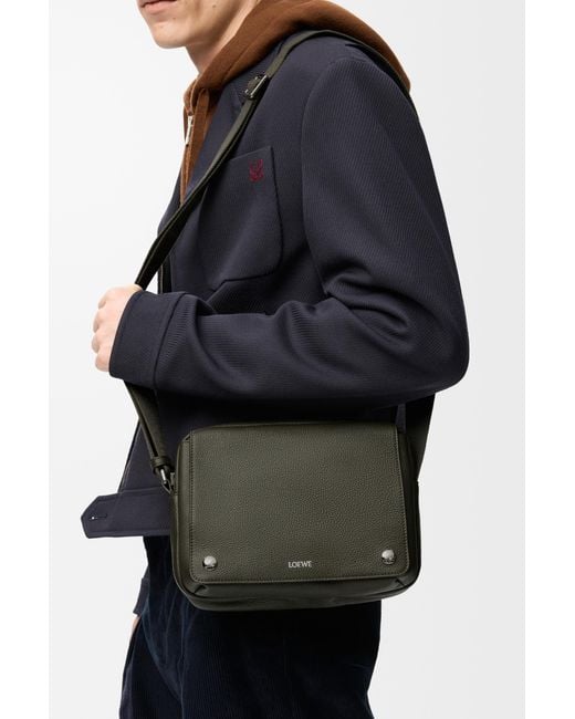 Loewe Green Medium Pebble Messenger Bag for men