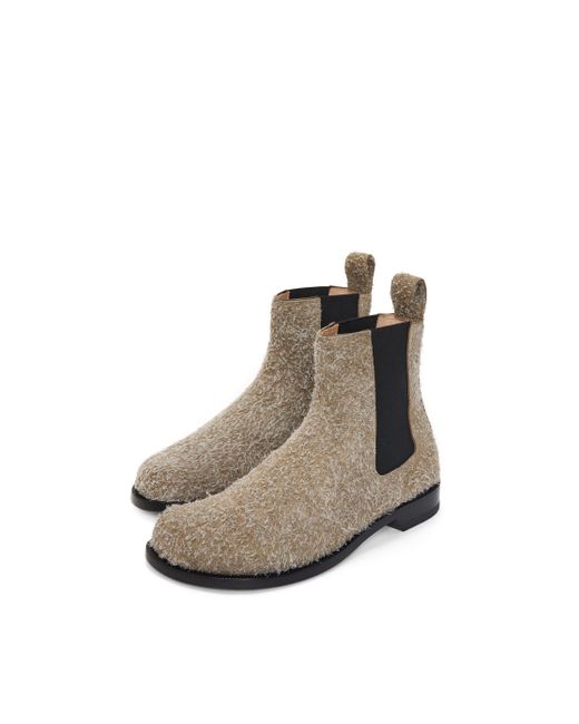 Loewe White Campo Chelsea Boot In Brushed Suede for men