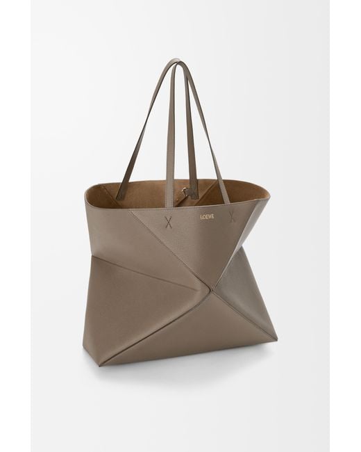 Loewe Brown Large Horizontal Puzzle Fold Tote