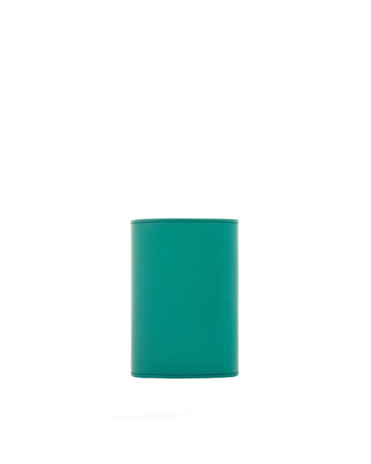 Loewe Green Luxury Pebble Small Vertical Wallet In Shiny Nappa Calfskin