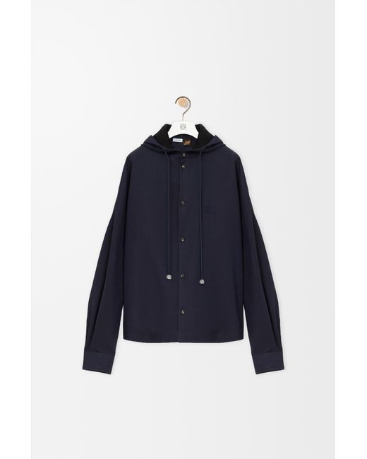 Loewe Blue Hooded Shirt for men