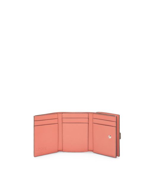 Cartera Con Tres Pliegues En Piel De Cuero Mujer Loewe de color White