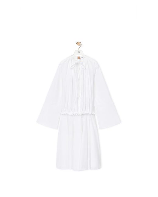Loewe White Luxury Tunic Dress In Cotton