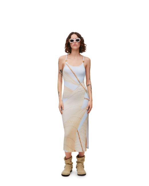 Loewe Multicolor Luxury Strappy Dress In Cotton Blend
