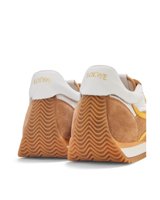 Loewe White Flow Runner Monogram Leather And Shell Trainers for men
