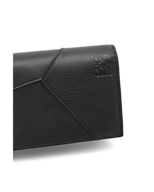 Loewe Gray Puzzle Long Horizontal Wallet In Classic Calfskin for men