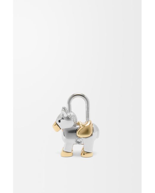 Loewe White Horse Padlock Charm For