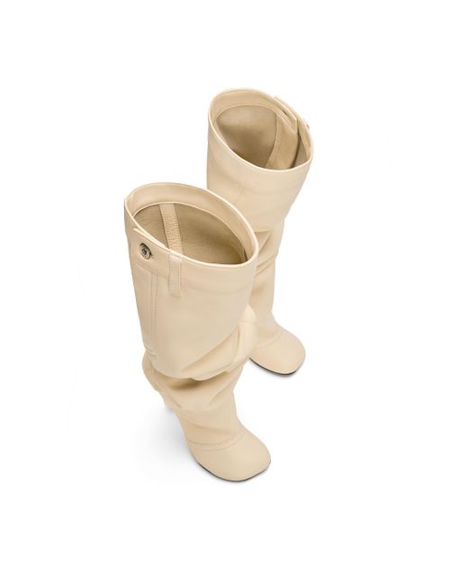 Loewe White Luxury Toy Over The Knee Boot In Nappa Lambskin For