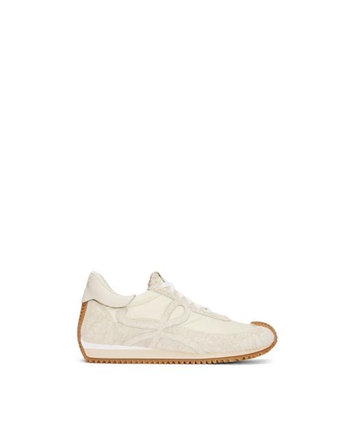 Loewe White Flow Runner In Nylon And Suede for men