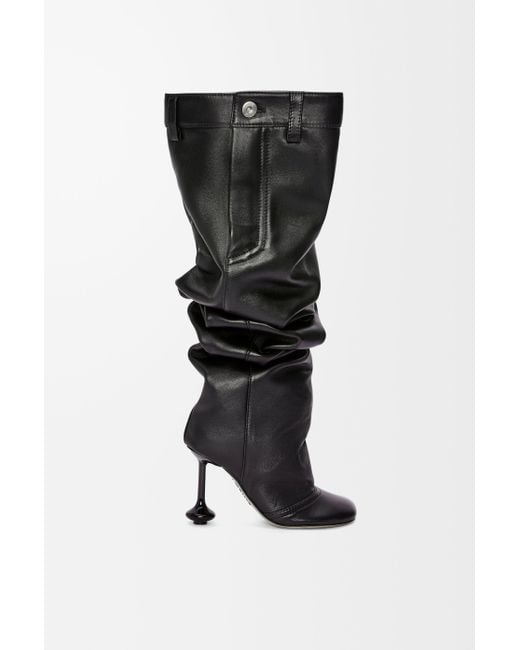 Loewe Black Luxury Toy Over The Knee Boot In Nappa Lambskin