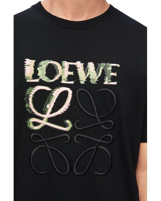 Loewe Black Luxury Relaxed Fit T-shirt In Cotton for men
