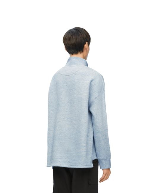 Loewe Blue Luxury High Neck Sweatshirt In Cotton for men