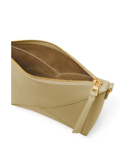 Loewe Metallic Luxury Puzzle Fold Pouch In Shiny Nappa Calfskin