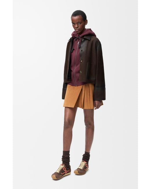 Loewe Brown Pleated Mini Skirt