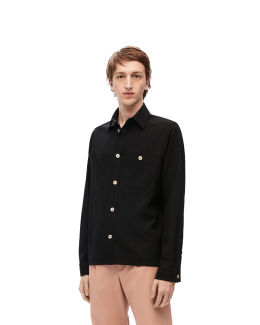 Loewe Black Overshirt In Wool for men