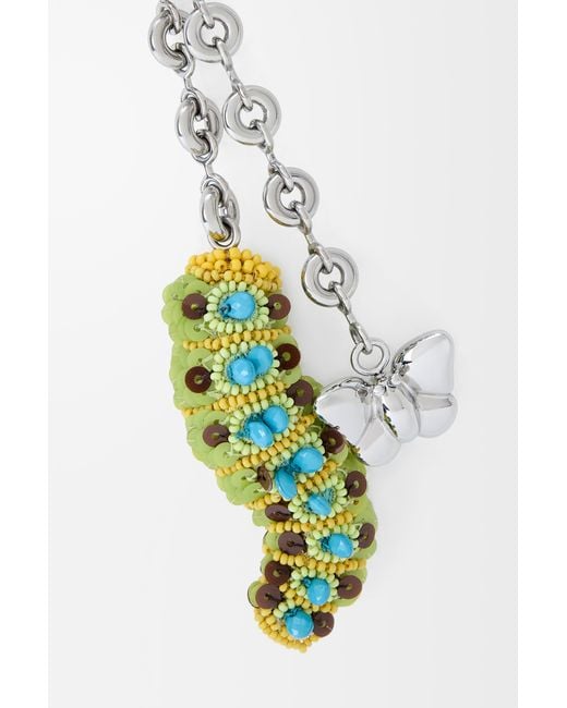 Loewe White Caterpillar Chain Charm For