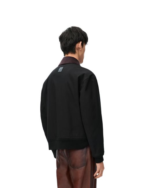 Loewe Black Bomber Jacket In Cotton for men