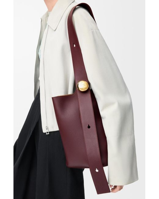 Loewe Red Pebble Bucket Medium Tote