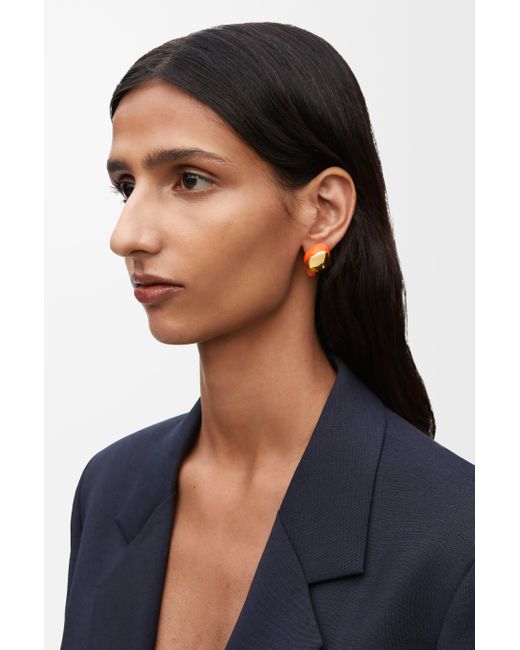 Loewe Orange Luxury Foam Drip Earrings In Sterling Silver And Enamel For