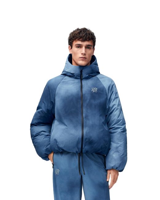 Loewe Blue Luxury Puffer Jacket In Technical Shell for men