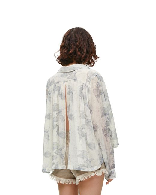 Loewe White Trapeze Shirt In Cotton And Silk
