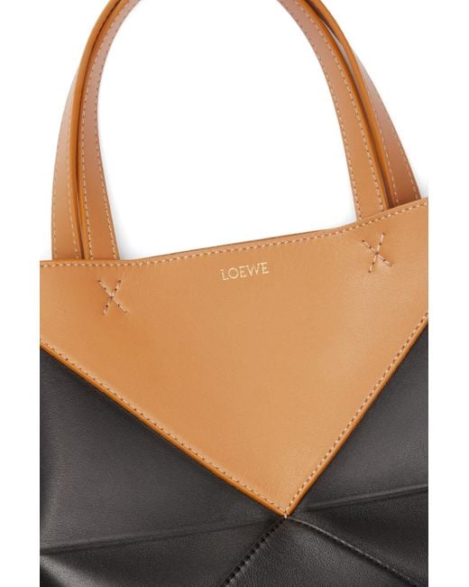 Loewe Black Mini Leather Puzzle Fold Tote Bag