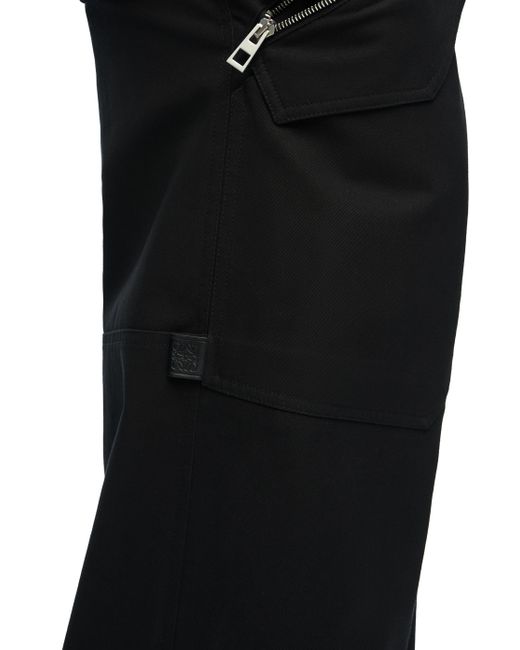 Loewe Black Luxury Cargo Trousers In Cotton for men