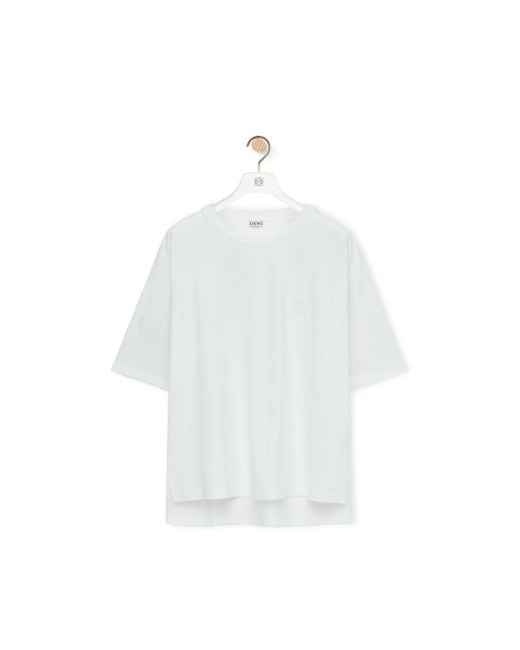 Loewe White Luxury Boxy Fit T-shirt In Cotton
