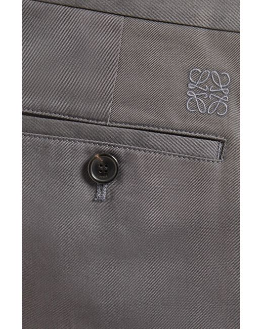 Loewe Gray Luxury Pleated Trousers In Cotton for men