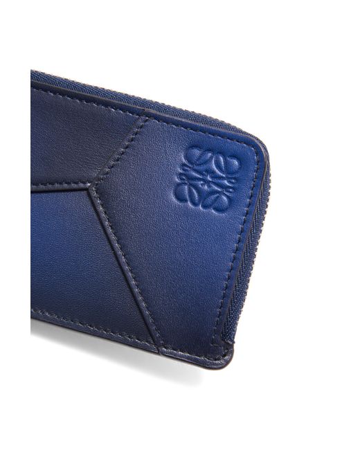 Loewe Blue Luxury Puzzle Coin Cardholder In Silk Calfskin for men