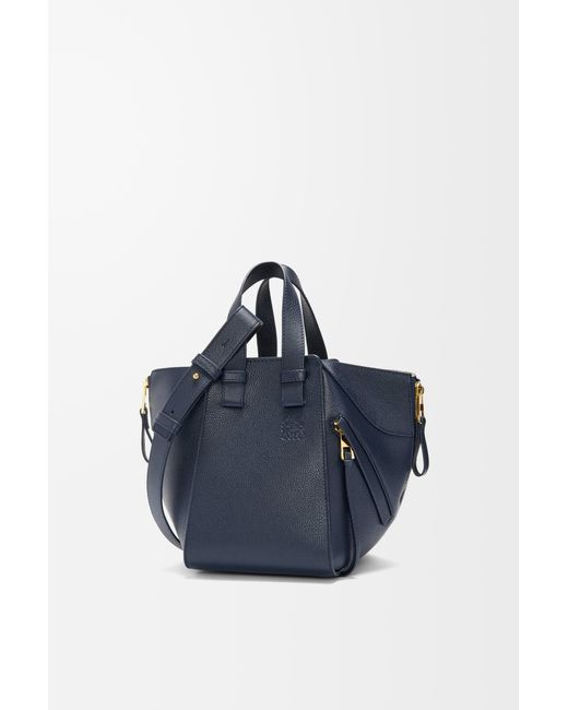 Loewe Blue Compact Hammock Bag In Soft Grained Calfskin