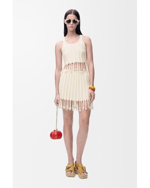 Minifalda En Algodón Mujer Loewe de color White