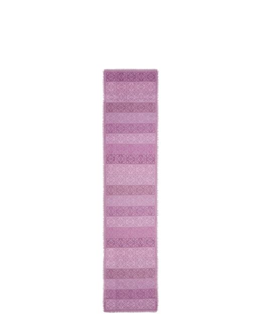 Loewe Purple Luxury Anagram Scarf In Wool, Silk And Cashmere