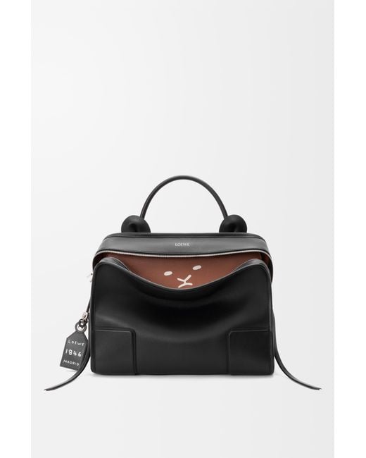 Loewe Black Large Lion Intarsio Amazona 180 Bag