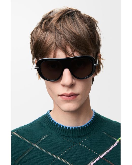 Loewe Black Pilot Slim Sunglasses For
