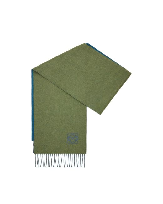Loewe Green Luxury Scarf In Wool And Cashmere