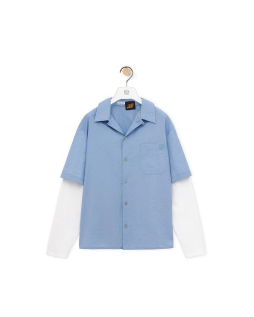 Loewe Blue Luxury Trompe L'oeil Shirt In Cotton Blend for men
