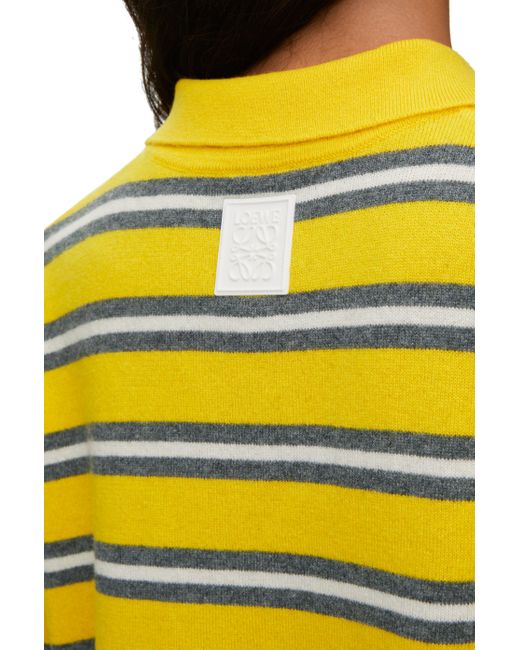 Loewe Yellow Stripe-pattern Long-sleeve Wool Jumper