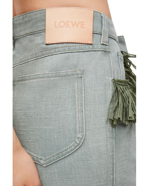 Loewe Metallic Bootleg Jeans In Denim