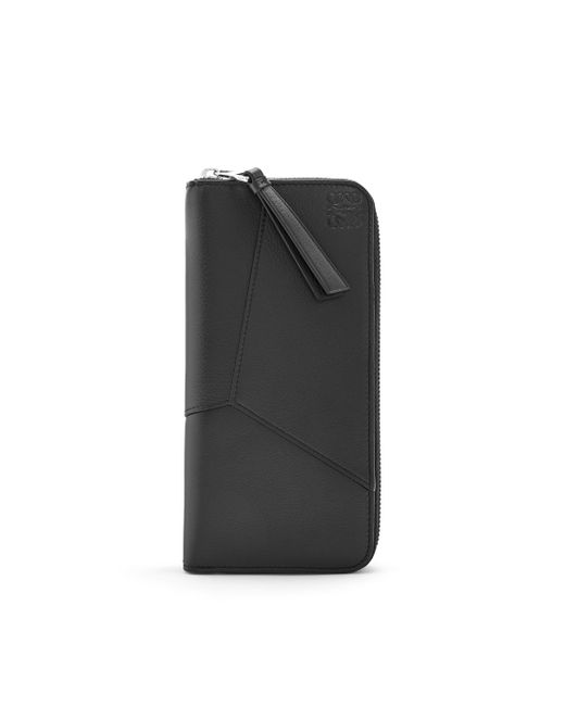 Loewe Black Luxury Puzzle Zipped Open Wallet In Classic Calfskin for men