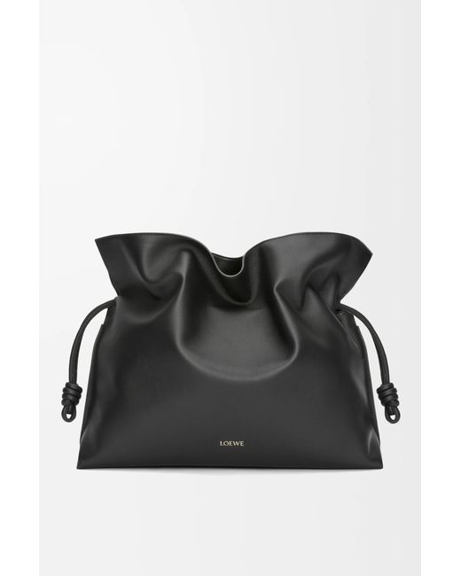 Loewe Black Luxury Xl Flamenco Clutch In Nappa Calfskin