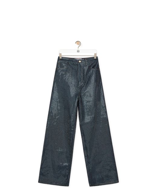 Loewe Blue Luxury Embelisshed High Waisted Jeans In Denim for men